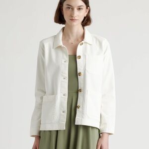 Quince Organic Comfort Stretch Chore Jacket Ivory